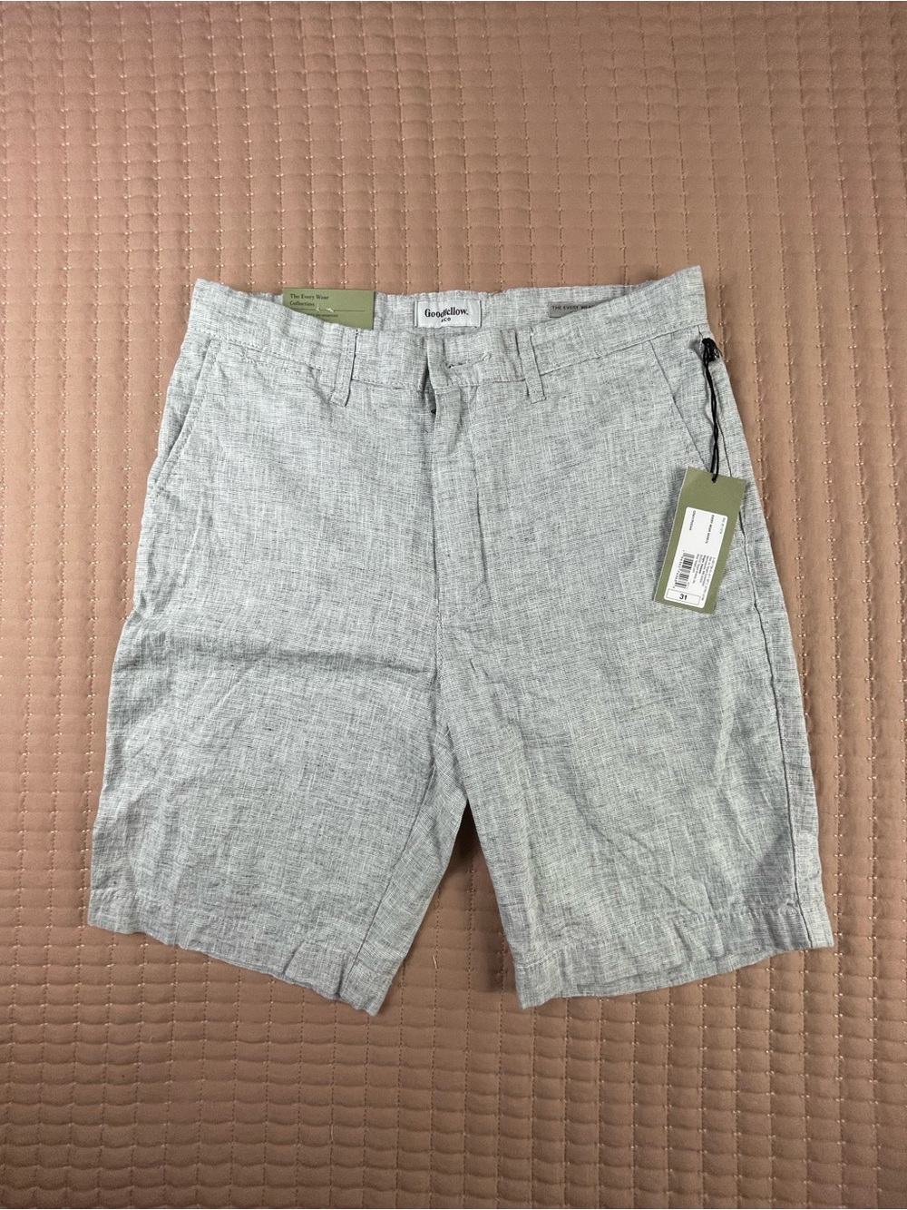 Goodfellow & Co Men’s Light Gray Linen-Blend Shorts 31W NWT